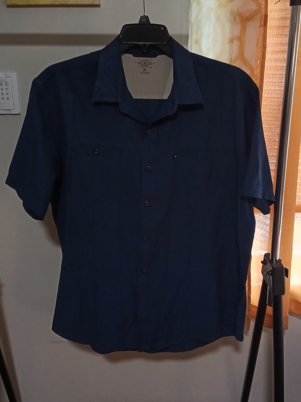 Men's Casual Short-Sleeve Button-Down Shirt - Navy